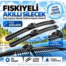 Solezon Maybach Tipi Fıskiyeli Akıllı Silecek Seti 2 Adet 14 Adaptörlü Ölçü: 600X400