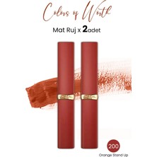 L'Oréal Paris Loreal Paris Colors Of Worth Color Riche Intense Volume Matte Ruj - 200 Orange Stand Up x 2 Adet