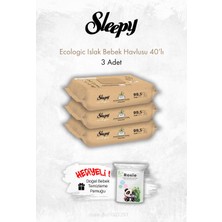 Sleepy Ecologic Yenidoğan Islak Bebek Havlusu 40'lı x 3 ve Rosıe