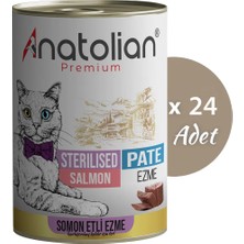 Anatolian Premium Somonlu Ezme Kısırlaştırılmış Kedi Konservesi 400 gr x 24 Adet (9,6 Kg)
