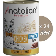 Anatolian Premium Tavuklu Ezme Yetişkin Kedi Konservesi 400 gr x 24 Adet (9,6 Kg)