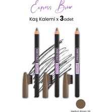 Maybelline New York Maybelline Express Brow Kaş Kalemi - 04 Medium Brown x 3 Adet
