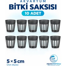 Aqua Expert Akvaryum Bitki Saksısı - Akvaryum Bitkileri Için Plastik Saksı - 10 Adet - 5x5 cm