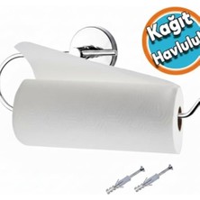 Krom Kağıt Havluluk – Duvara Monte Vidalı Metal Kağıt Havlu Askısı 26 Cm, Parlak Krom Mutfak Aksesuarı