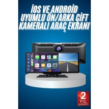Zero Land Shopgpt 4K Ultra Araç Içi Ön ve Arka Kameralı Ekran Hd 2 Kameralı Torpido Üstü Araç Multimedya