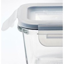 3 Adet Cam Saklama Kabı Seti 180 Ml, Kare-Vakumlu Mini Kaplar