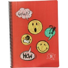 Seyfi Kırtasiye A4 Telli 80 Yaprak Kareli Umur Smiley Emoji Defter Plastik Kapak