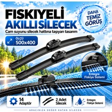 Solezon Maybach Tipi Fıskiyeli Akıllı Silecek Seti 2 Adet 14 Adaptörlü Ölçü: 500X400