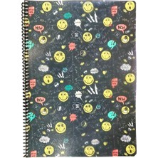 Seyfi Kırtasiye A4 Telli 80 Yaprak Kareli Umur Smiley Emoji Defter Plastik Kapak