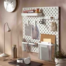 Ikea Skådis Delikli Pano Çok Amaçlı Ev ve Ofis Düzenleyici Masa Üstü Antre Mutfak Banyo Panosu 56X56