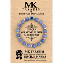 MK Tasarım Gerçek Mor Kuvars Bileklik MK.7000.869- Rahatlık-Dinginlik-Enerji- Stres Bilekliği- Renkleri Boya Değildir -Kendi Rengidir