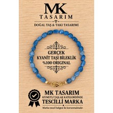 MK Tasarım Gerçek Kyanit Taşı Bileklik MK.7000.873- Rahatlık-Dinginlik-Enerji- Stres Bilekliği- Renkleri Boya Değildir -Kendi Rengidir
