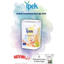İpek Ipek Bebek Temizleme Pamuğu 60'lı ve Rosie Pamuk Hediye