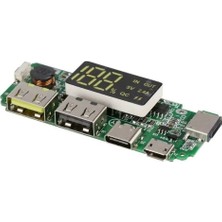 Çift USB 5V 2.4A Micro Type-C Powerbank Modülü - Leds