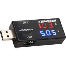 USB Akım ve Gerilim Test Cihazı, Volt-Amp Ölçer - 2 USB Çıkışlı