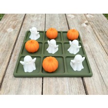 Solmazlar Online 3D Baskı Hayalet ve Balkabağı Xox Oyun Seti Tic Tac Toe Cadılar Bayramı Aile ve Çocuk Masa Oyunu