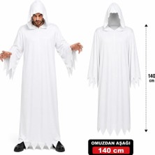 Ceki Home Yetişkin Beyaz Kapüşonlu Cellat Hayalet Kostümü 140 cm
