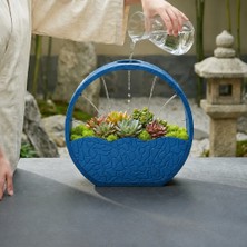 Popüler Sepet 3D Baskı Self-Watering Planter - Kendi Kendini Sulayan Saksı-Mavi