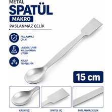 Labolist Metal Spatül Makro 15 cm - Paslanmaz Çelik Spatula