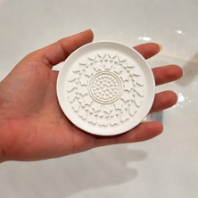 Popüler Sepet 3D Baskı Makyaj Fırçası Temizleme Pedi - Desenli Aparat-Beyaz