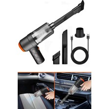 Nova Kablosuz Araç Içi Süpürge | 6000PA Güçlü Vakum | Fırçasız Motor | Üfleme & Vakum Özellikli | 3 Başlık + Type-C Kablo| Hava Üfleme Fonksiyonlu|siyah+Garantili