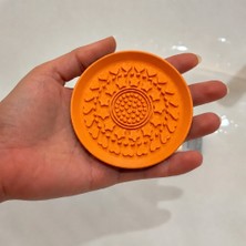Popüler Sepet 3D Baskı Makyaj Fırçası Temizleme Pedi - Desenli Aparat-Turuncu