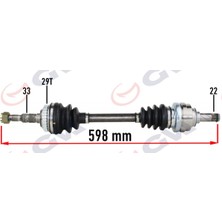 GVA Dpmix-Hb Komple Aks Sol Opel Vectra B 1.6 99-02 Makyajli Kasa Abs Li 29DİŞ 598MM
