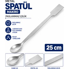 Labolist Metal Spatül Makro 25 cm - Paslanmaz Çelik Spatula
