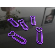 Popüler Sepet 3D Baskı Kalp Figürlü Ataç - 10LU Set - Mor