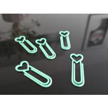 Popüler Sepet 3D Baskı Kalp Figürlü Ataç - 10LU Set - Mint