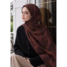 Revam Collection Degrade Desen Pamuk Soft Şal Kahverengi