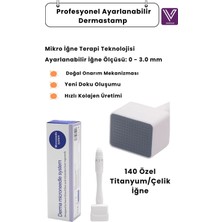 Veldatech 140 Titanyum Iğneli Ayarlanabilir Dermastamp (0.25 - 3.00 Mm) - Cilt Yenileyici Yüz Masaj ve Bakım Aleti
