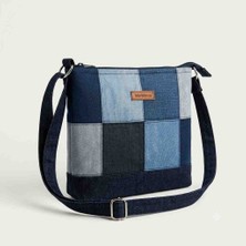 Mavicenza El Yapımı Denim Kot Çapraz Omuz Çantası Patchwork Tasarım