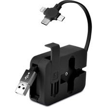 SS Home Concept Cep Tipi Telefon Tutuculu Makaralı Uzayıp Kısalabilen 3'ü 1 Arada USB Şarj Kablosu