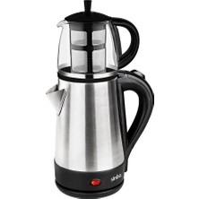 SS Home Concept Cam Demlikli Elektrikli Çelik Çaycı Seti 1600W - 1.7lt - 0.7lt STM-5836