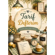 Liamir Studio Yemek Tarif Defteri 50 Yaprak, 100 Sayfa, Laminasyon Kapak / Tel Spiral / A5 Kağıt
