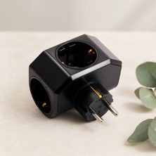 SS Home Concept 3'lü Topraklı Priz 16A 250V Siyah