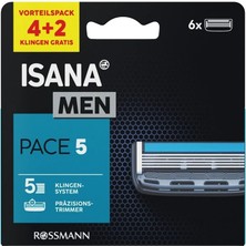 5 Adet Isana Men Tıraş Bıçağı 5 Bıçaklı Sistem 4+2 Yedek Pace 1 Adet
