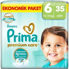 Prima Bebek Bezi Premium Care 6 Numara 13-18 kg Ekonomik Paket 35 Adet