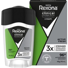 3 Adet Rexona Men Krem Deodorant Clinical Protection Active Fresh 45 ml