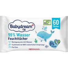 2 Adet Babydream Islak Mendil 3 x 60'lı % 99 Su