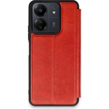 SS Home Concept Xiaomi Redmi 13C Kılıf Flip Cover - Kırmızı
