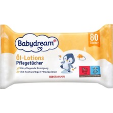 Babydream Bebek Islak Mendil Yağlı ve Losyonlu, Bitkisel Yağ ve Biberiye Özlü 80'li