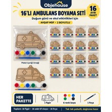 Wesank Objehouse Ambulans Boyama Seti 16'lı, 6 Renk Boya ve Fırça, Etkinlik Paketi