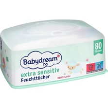 5 Adet Babydream Bebek Islak Mendil Çok Hassas Cilt, Aloe Veralı 80'li