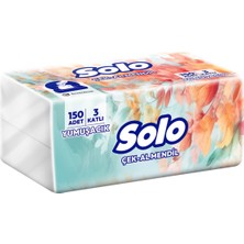 1 Adet Solo Çek Al 3 Katlı Mendil 150'LI 4 Adet