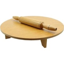 SS Home Concept Taraklı Ahşap 34 cm Merdaneli Pratik Sofra Seti