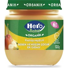 2 Adet Hero Baby Organik Kayısı Muz Püresi Kavanoz Mama 120 gr