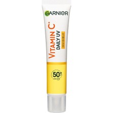 3 Adet Garnier C Vitamini Parlak Günlük Güneş Koruyucu Görünmez Doku SPF50+ 40 ml