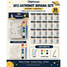 Wesank Objehouse Astronot Boyama Seti 20'li, 6 Renk Boya ve Fırça, Etkinlik Paketi